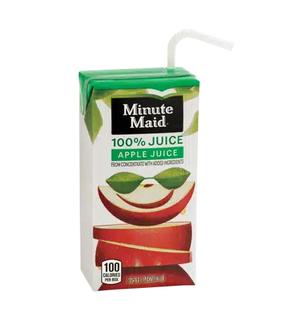 Minute Maid® 100% Apple Juice Box from the Sonic menu, a refreshing and healthy drink option made with pure apple juice, perfect for kids