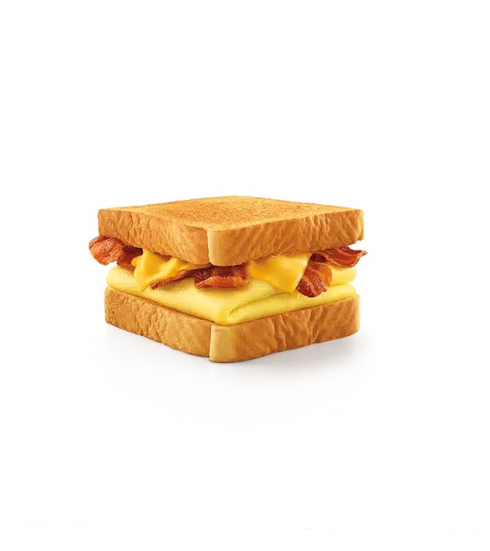Sonic Breakfast Toaster sandwich from Sonic menu prices made with Texas toast, fluffy scrambled eggs, crispy bacon, and melted American cheese