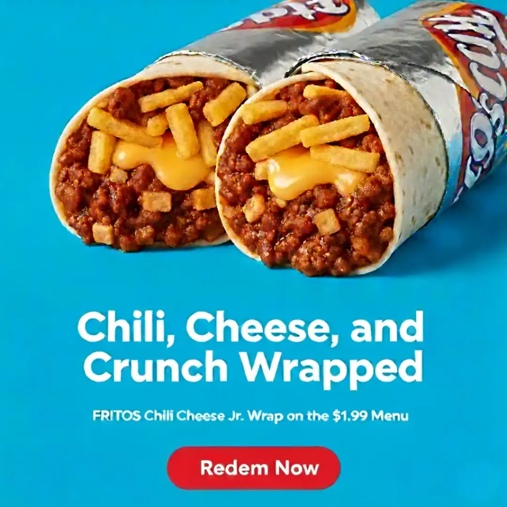 Sonic FRITOS Chili Cheese Jr. Wrap filled with chili, melted cheese, and crunchy Fritos